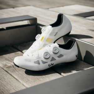 Pair of Macha Pro shoes sitting on a wood platform.